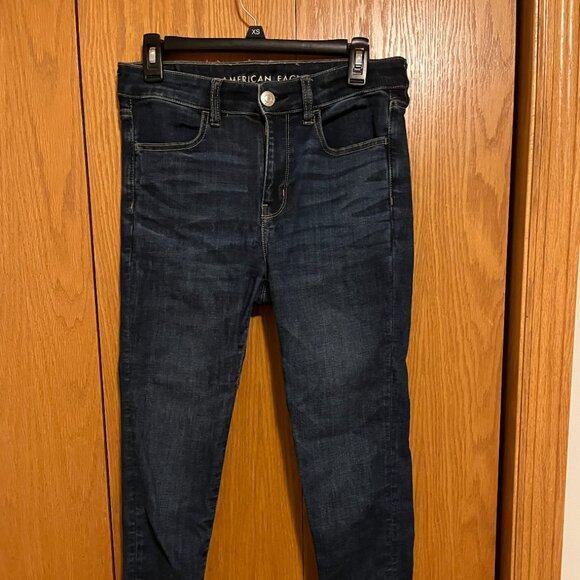 American Eagle Outfitters Denim - American Eagle Next Level Stretch High-Waisted Jeggings, dark wash, size 8